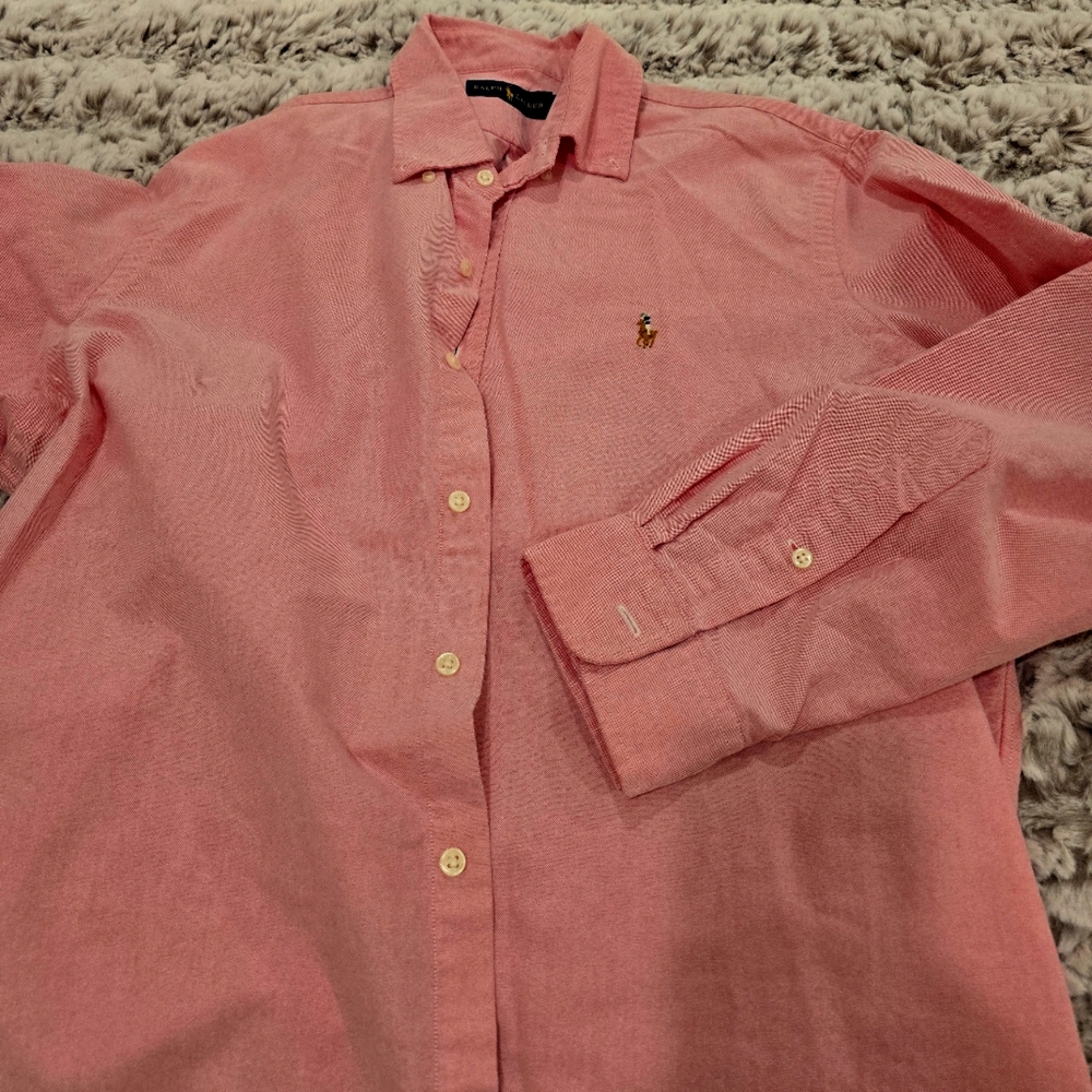 NWT Ralph Lauren Pink Casual Button Down Shirt